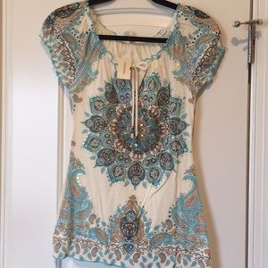 Maurice’s turquoise bling top NWT